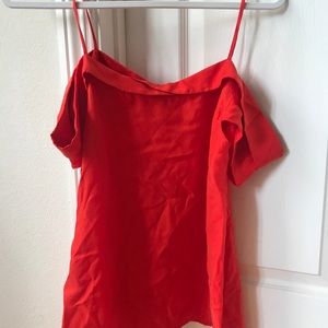 Anthropologie Red Off The Shoulder Tank